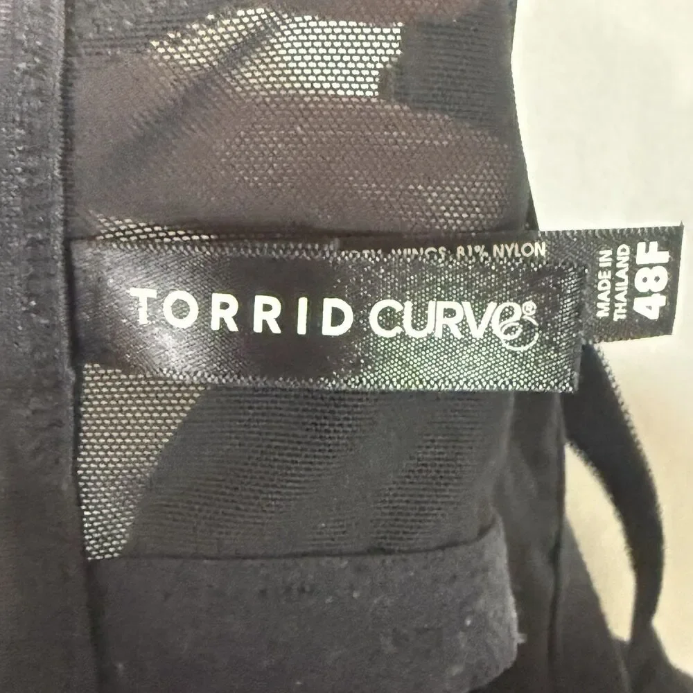 Torrid Curve Black Lightly Lined T-Shirt Underwire Adjustable Straps Bra 48F
